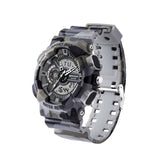 SANDA 5318 LED Luminous Display & Stopwatch & Alarm & Date and Week Function Men Quartz + Digital Dual Movement Watch with Plastic Band (Camouflage Yellow)